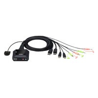 Aten 2-Port USB DisplayPort Cable KVM Switch with Remote Port Selector
