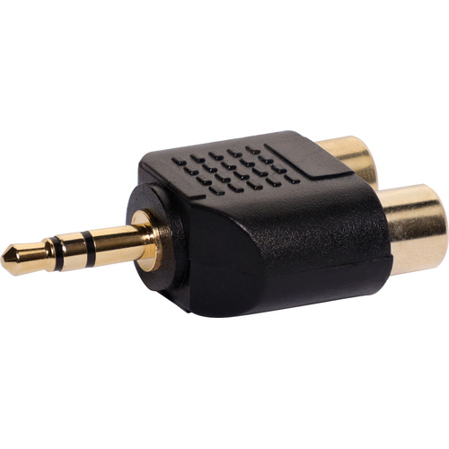 2 RCA Female to 3.5mm Stereo Plug Adapter
